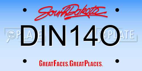 DIN14O South Dakota License Plate