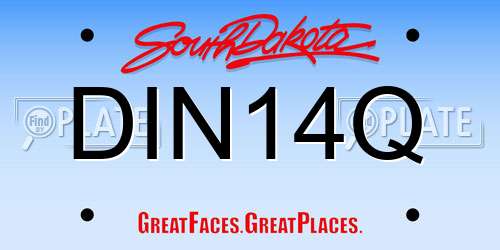 DIN14Q South Dakota License Plate