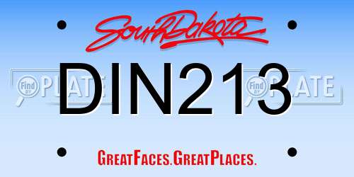 DIN213 South Dakota License Plate