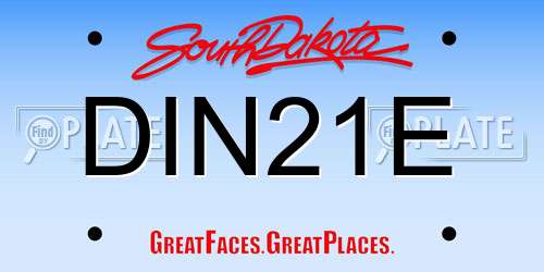 DIN21E South Dakota License Plate