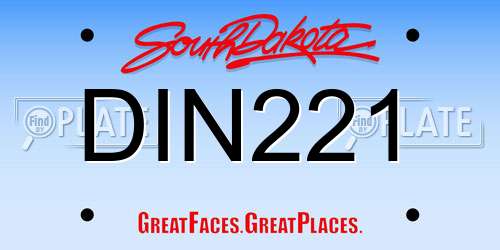 DIN221 South Dakota License Plate