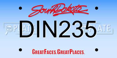 DIN235 South Dakota License Plate