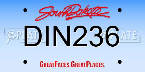 DIN236 South Dakota License Plate