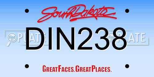 DIN238 South Dakota License Plate