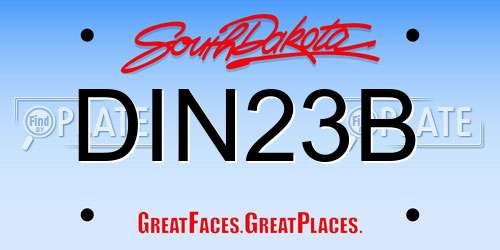 DIN23B South Dakota License Plate