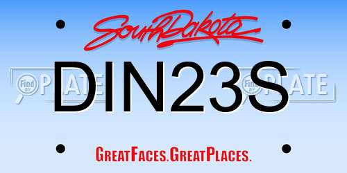 DIN23S South Dakota License Plate
