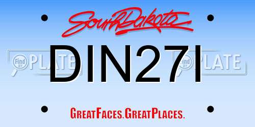 DIN27I South Dakota License Plate