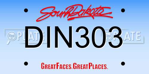 DIN303 South Dakota License Plate