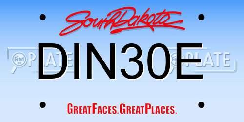 DIN30E South Dakota License Plate