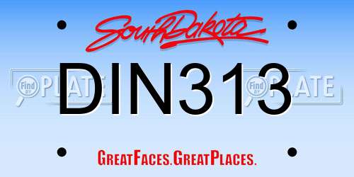 DIN313 South Dakota License Plate
