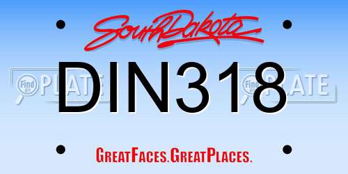 DIN318 South Dakota License Plate