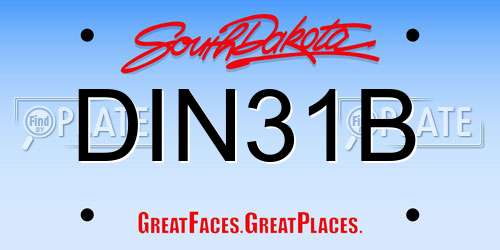 DIN31B South Dakota License Plate