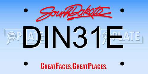 DIN31E South Dakota License Plate