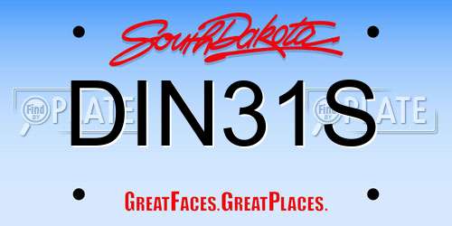 DIN31S South Dakota License Plate
