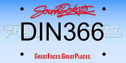 DIN366 South Dakota License Plate