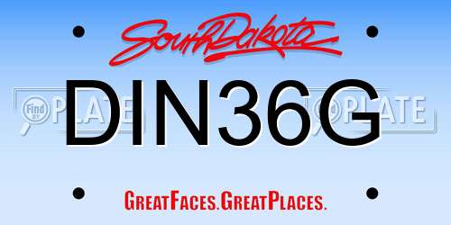 DIN36G South Dakota License Plate