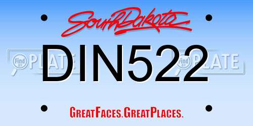 DIN522 South Dakota License Plate