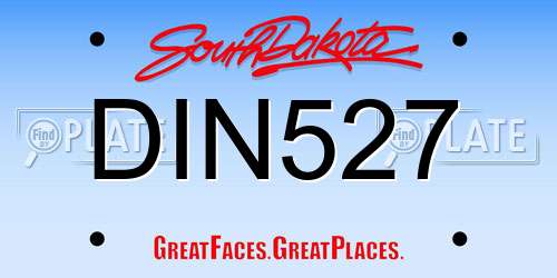 DIN527 South Dakota License Plate