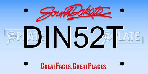 DIN52T South Dakota License Plate