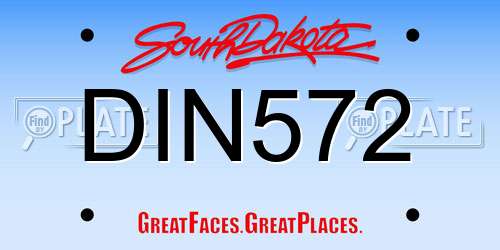 DIN572 South Dakota License Plate