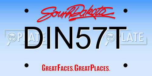 DIN57T South Dakota License Plate