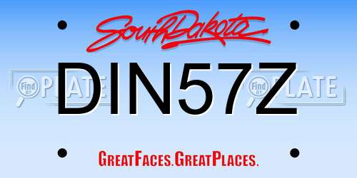 DIN57Z South Dakota License Plate