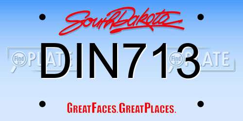 DIN713 South Dakota License Plate