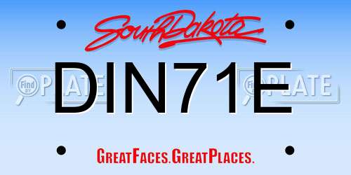 DIN71E South Dakota License Plate