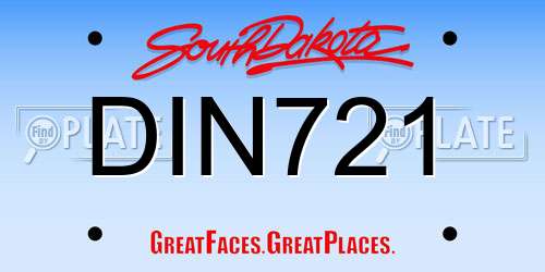 DIN721 South Dakota License Plate