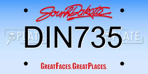 DIN735 South Dakota License Plate