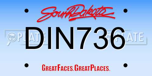 DIN736 South Dakota License Plate