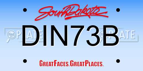 DIN73B South Dakota License Plate