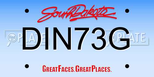 DIN73G South Dakota License Plate