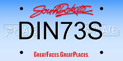 DIN73S South Dakota License Plate