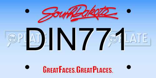 DIN771 South Dakota License Plate