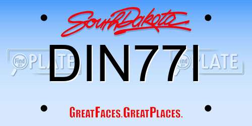 DIN77I South Dakota License Plate