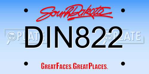 DIN822 South Dakota License Plate