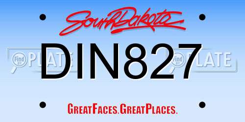 DIN827 South Dakota License Plate
