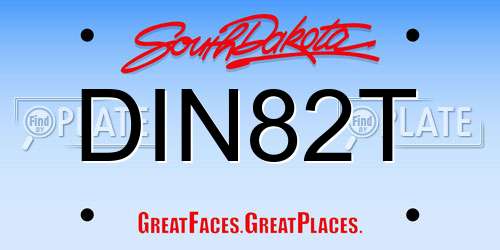 DIN82T South Dakota License Plate