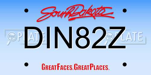 DIN82Z South Dakota License Plate
