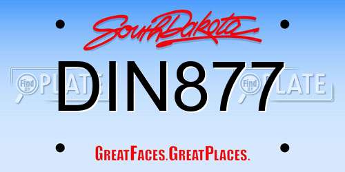 DIN877 South Dakota License Plate