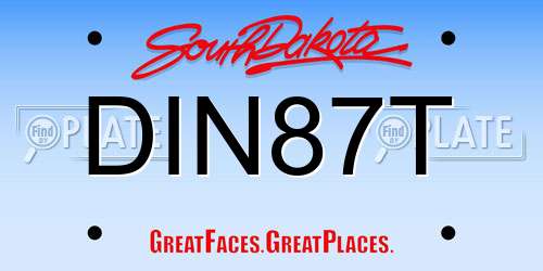 DIN87T South Dakota License Plate