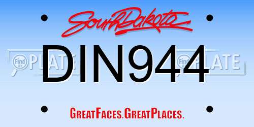 DIN944 South Dakota License Plate