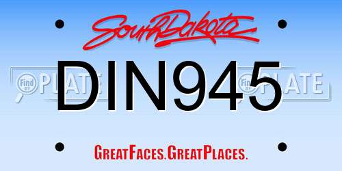 DIN945 South Dakota License Plate