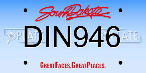DIN946 South Dakota License Plate