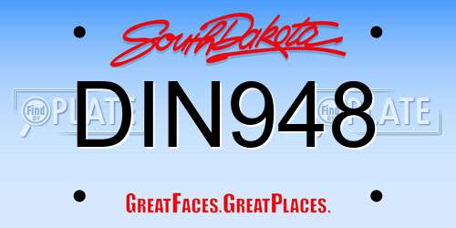 DIN948 South Dakota License Plate
