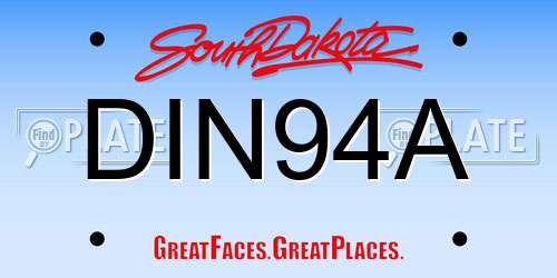 DIN94A South Dakota License Plate