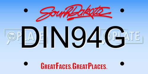 DIN94G South Dakota License Plate