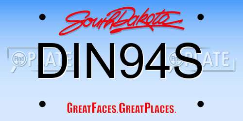 DIN94S South Dakota License Plate