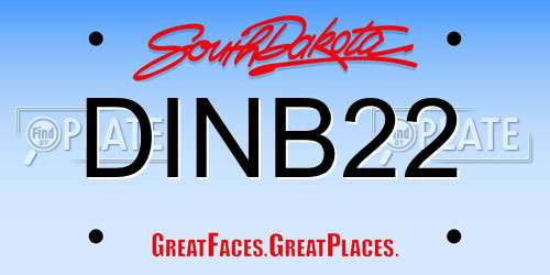 DINB22 South Dakota License Plate